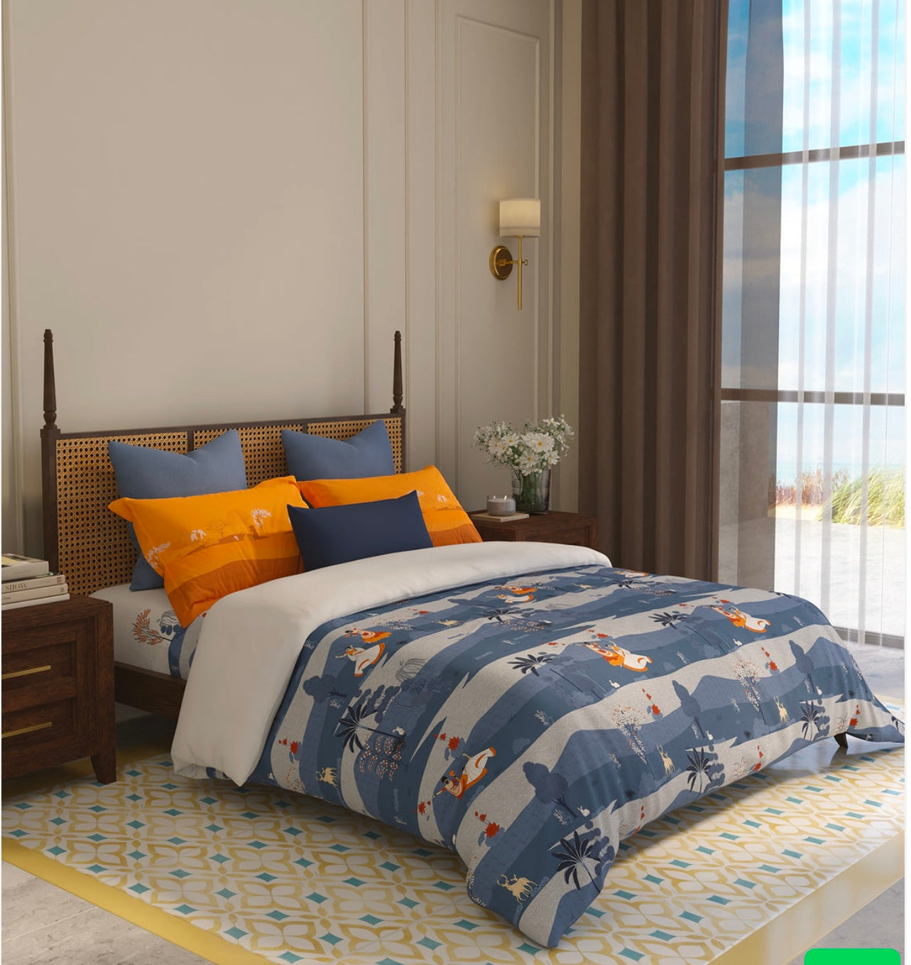Home Essential Vasant King Bedsheet