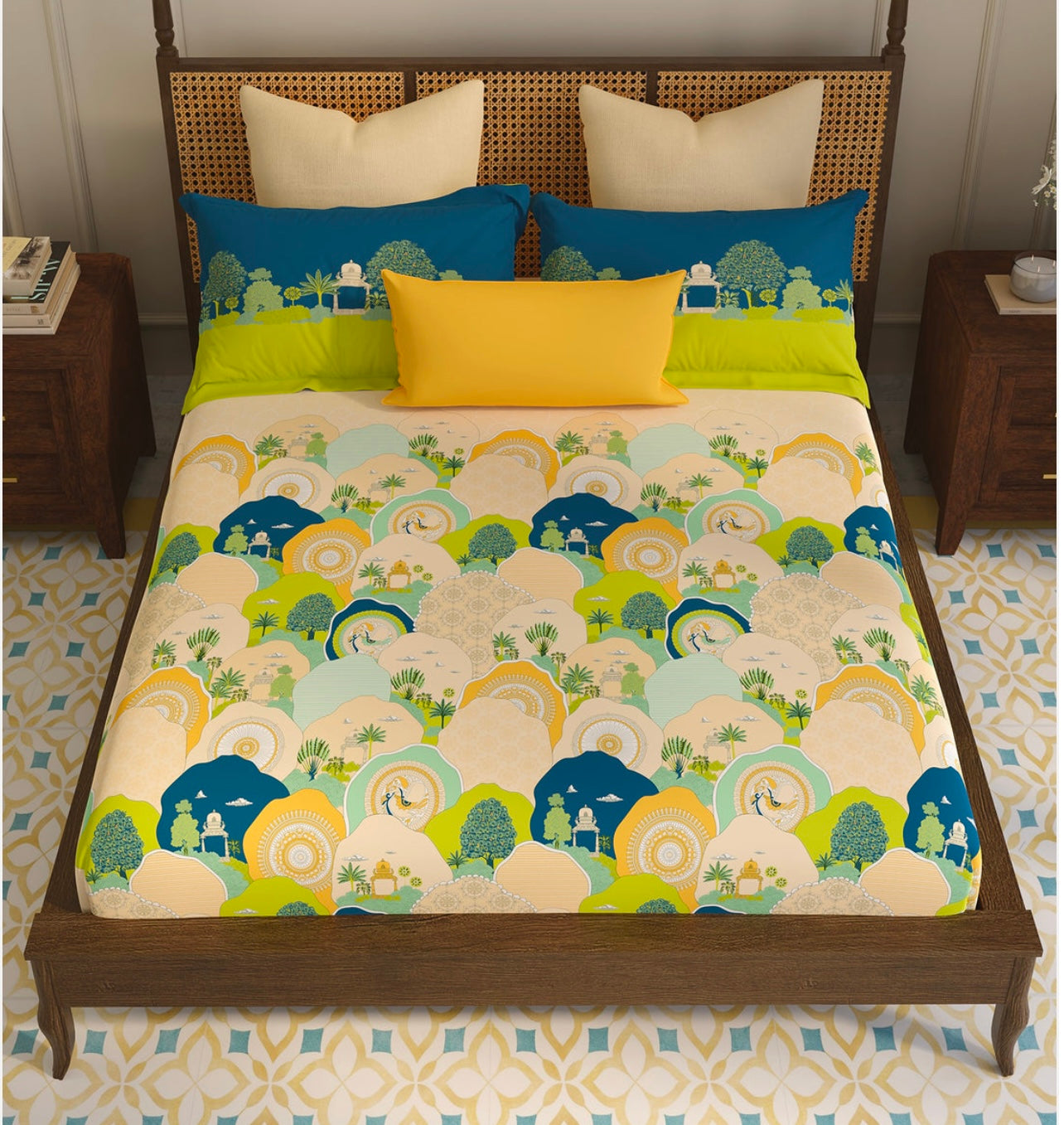 Home Essential Vasant King Bedsheet