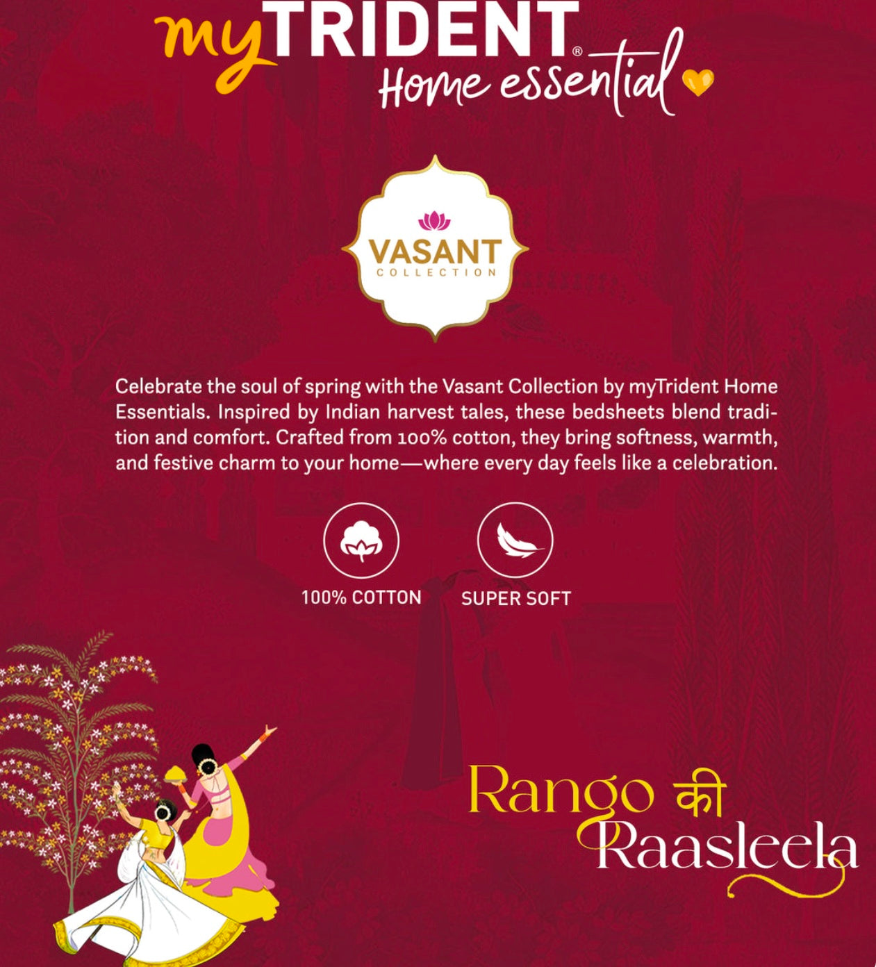 Home Essential Vasant King Bedsheet