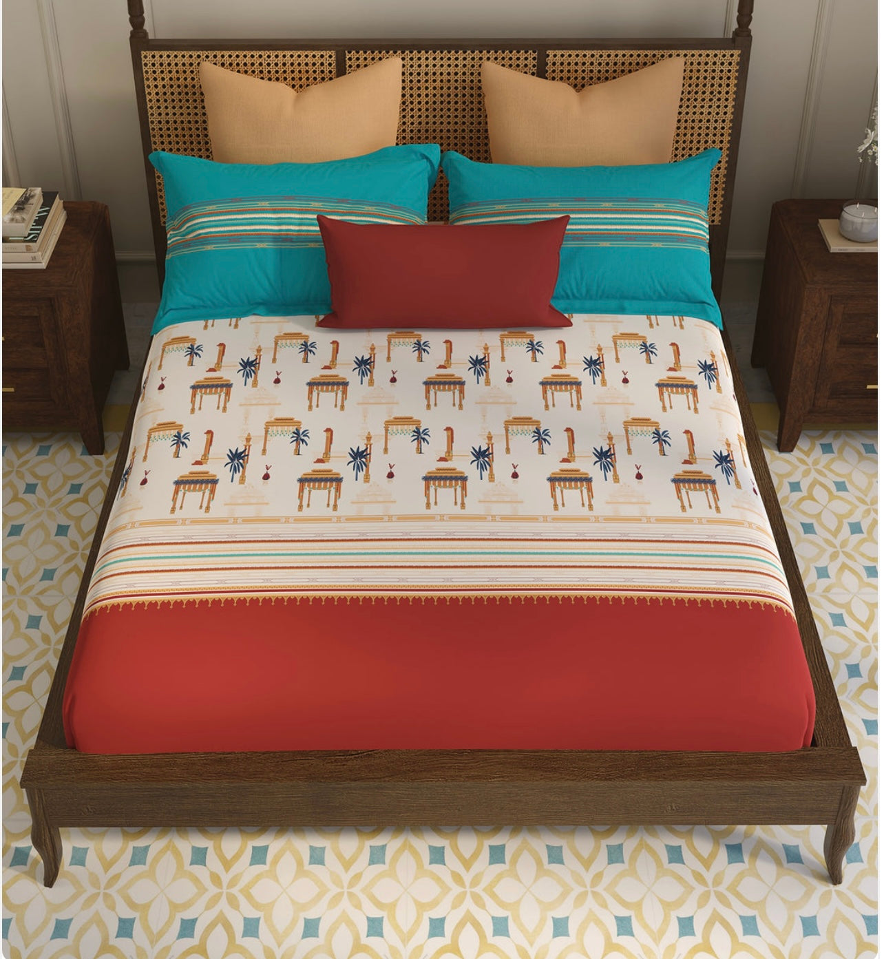 Home Essential Vasant King Bedsheet
