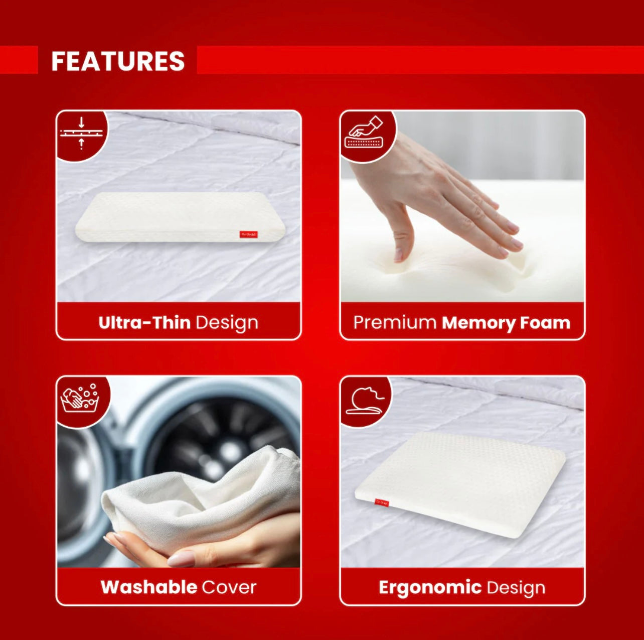 Ultra Thin Pillow | THIN YET SUPPORTIVE