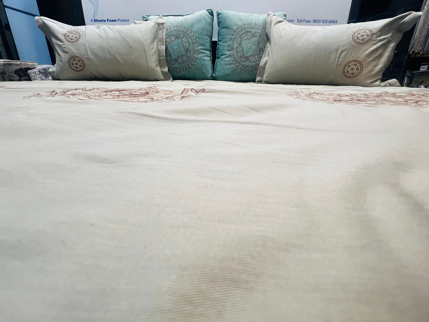 Embroidered Green Bedsheet set