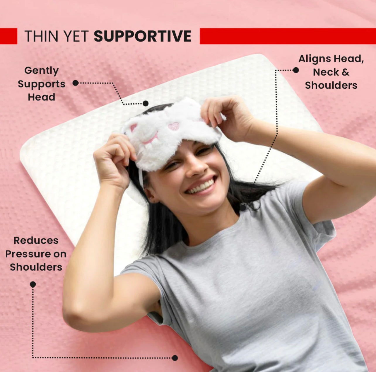 Ultra Thin Pillow | THIN YET SUPPORTIVE