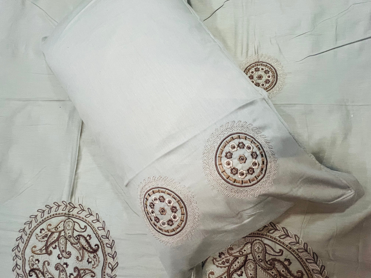 Embroidered Green Bedsheet set