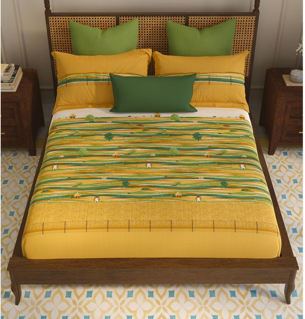 Home Essential Vasant King Bedsheet